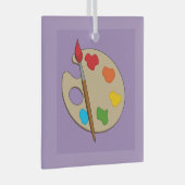 ブラシ付きアーティストパレ絵を描ット ガラスオーナメント (正面右)