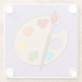 ブラシ付きアーティストパレ絵を描ット ガラスコースター (裏面)