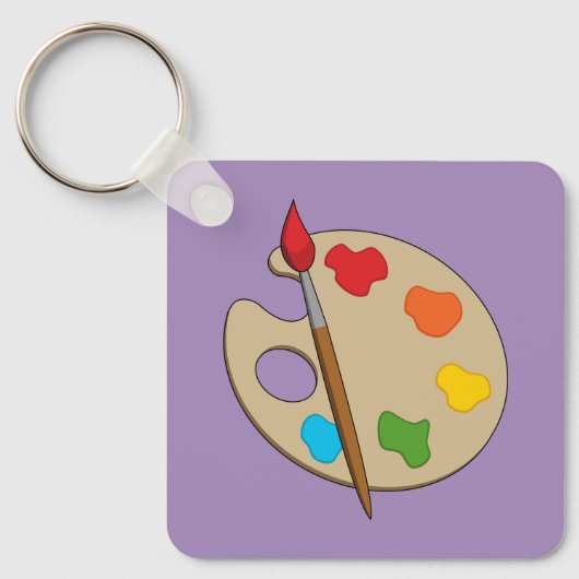 ブラシ付きアーティストパレ絵を描ット キーホルダー (正面)