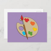 ブラシ付きアーティストパレ絵を描ット シーズンポストカード (正面/裏面)