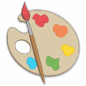 ブラシ付きアーティストパレ絵を描ット シール (正面)
