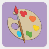 ブラシ付きアーティストパレ絵を描ット スクエアシール (正面)