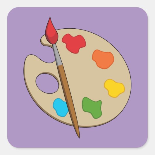 ブラシ付きアーティストパレ絵を描ット スクエアシール (正面)