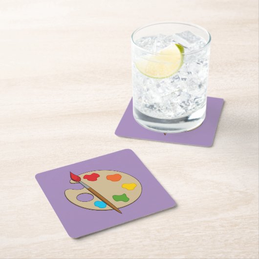 ブラシ付きアーティストパレ絵を描ット スクエアペーパーコースター (インサイチュ)