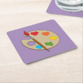 ブラシ付きアーティストパレ絵を描ット スクエアペーパーコースター (アングル)