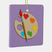 ブラシ付きアーティストパレ絵を描ット セラミックオーナメント (右)