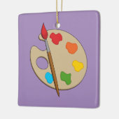 ブラシ付きアーティストパレ絵を描ット セラミックオーナメント (左)