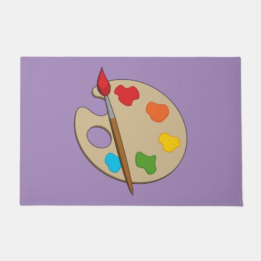 ブラシ付きアーティストパレ絵を描ット ドアマット (正面)
