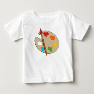 ブラシ付きアーティストパレ絵を描ット ベビーTシャツ