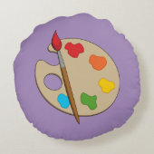 ブラシ付きアーティストパレ絵を描ット ラウンドクッション (裏面)