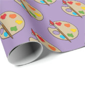 ブラシ付きアーティストパレ絵を描ット ラッピングペーパー (ロールコーナー)