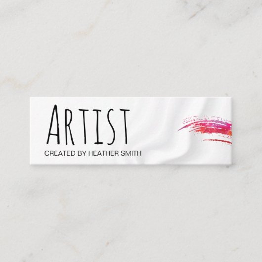 ブラシ付きアーティスト/水彩画 |絹のようなカーテン スキニー名刺 (正面)