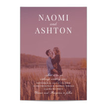 ブラシ付きオーバーレイ結婚式招待状