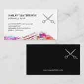 ブラシ付きカラフルテクスチャプロフェッショナルスタイリスト 名刺 (正面/裏面)