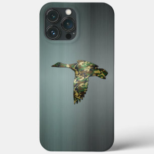 ブラシ付きガンメタル – 迷彩柄マラードアヒルフライトCa iPhone 13 Pro Maxケース