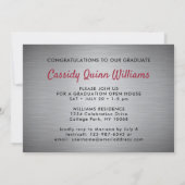 ブラシ付きググラデーションレー赤と白ド、卒業写真 招待状 (裏面)