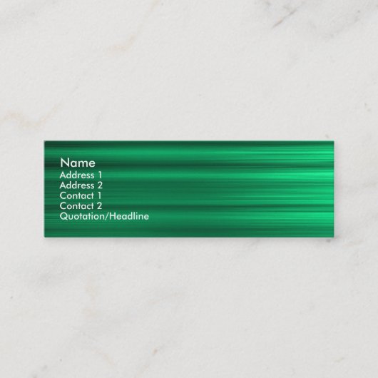 ブラシ付きグリーン スキニー名刺 (正面)