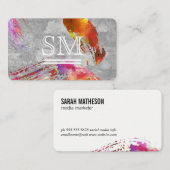 ブラシ付きコンテンポラリーテクスチャモノグラム 名刺 (正面/裏面)