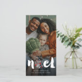 ブラシ付きジョユ素朴ヌエル葉クリスマス写真 シーズンカード (スタンド正面)