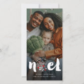 ブラシ付きジョユ素朴ヌエル葉クリスマス写真 シーズンカード (正面)