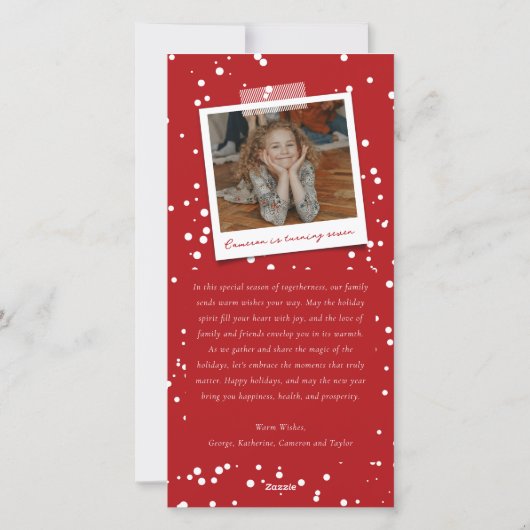 ブラシ付きジョユ素朴ヌエル葉クリスマス写真 シーズンカード (裏面)