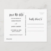 ブラシ付きスクリプト日付の保存 案内ポストカード (裏面)