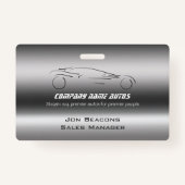 ブラシ付きスチールオートカー – Sportscarテンプレート バッジ (裏面)