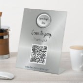 ブラシ付きスチール非接触型QRコード支払はこちら 台座サイン (インサイチュ)