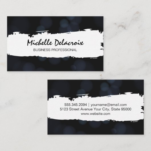 ブラシ付きストローク |《写真》ぼけ味背景 名刺 (正面/裏面)