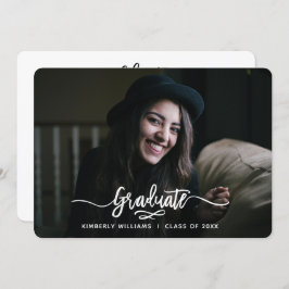 ブラシ付きスモダンクリプト卒業パーティー 招待状