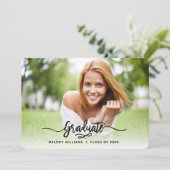 ブラシ付きスモダンクリプト2写真卒業パーティー 招待状 (スタンド正面)