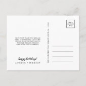 ブラシ付きタン結婚したクリスマス新婚ありがとう シーズンポストカード (裏面)