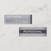 ブラシ付きチタンメタルテクスチャミニカード スキニー名刺 (正面/裏面)