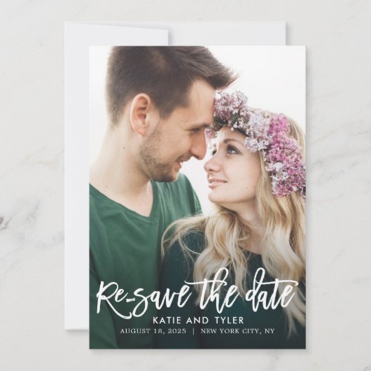 ブラシ付きチャームの編集可能カラー日付カードの変更 サンキューカード (正面)