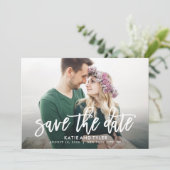 ブラシ付きチャーム編集可能色日付カードを保存 サンキューカード (スタンド正面)