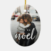 ブラシ付きノエル |写真パーソナライズされた セラミックオーナメント (正面)