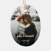 ブラシ付きノエル |写真パーソナライズされた セラミックオーナメント (裏面)