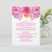 ブラシ付きハイビスカスの花情報カード 招待状 (スタンド正面)