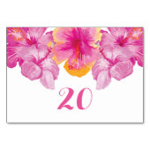 ブラシ付きハイビスカス結婚フローラのテーブルカード テーブルナンバー (裏面)