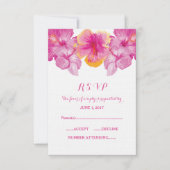 ブラシ付きハイビスカスRSVPカード 出欠カード (正面)