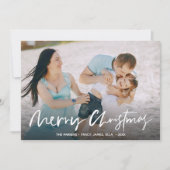 ブラシ付きハンドメ書リークリスマスの写真カード 招待状 (正面)