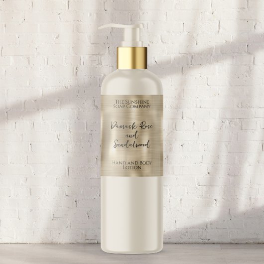 ブラシ付きパール金属箔化粧品ボトルラベル 長方形シール