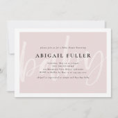 ブラシ付きピンクと白のベビーシャワー招待状 招待状 (正面)