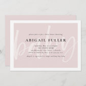 ブラシ付きピンクと白のベビーシャワー招待状 招待状 (正面/裏面)