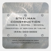 ブラシ付きフェイクシルバーメタルルックプロモーション スクエアシール (正面)