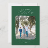 ブラシ付きフォトモダンクリスマスカードレッド シーズンカード (正面)