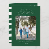 ブラシ付きフォトモダンクリスマスカードレッド シーズンカード (正面/裏面)