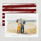 ブラシ付きフレームホリデーフォトカード シーズンカード (正面/裏面)