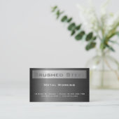 ブラシ付きブラックスチール名刺 名刺 (スタンド正面)