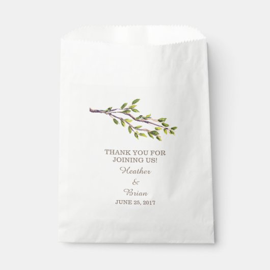 ブラシ付きブランチ結婚式の引き出物バッグ フェイバーバッグ (正面)